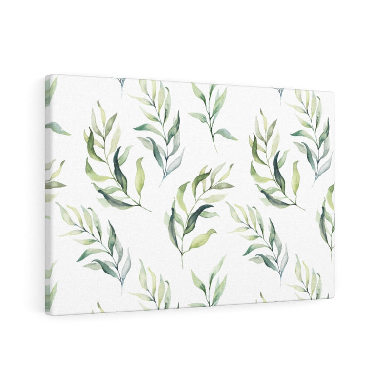 FLORAL CANVAS ART | Green White Leaves