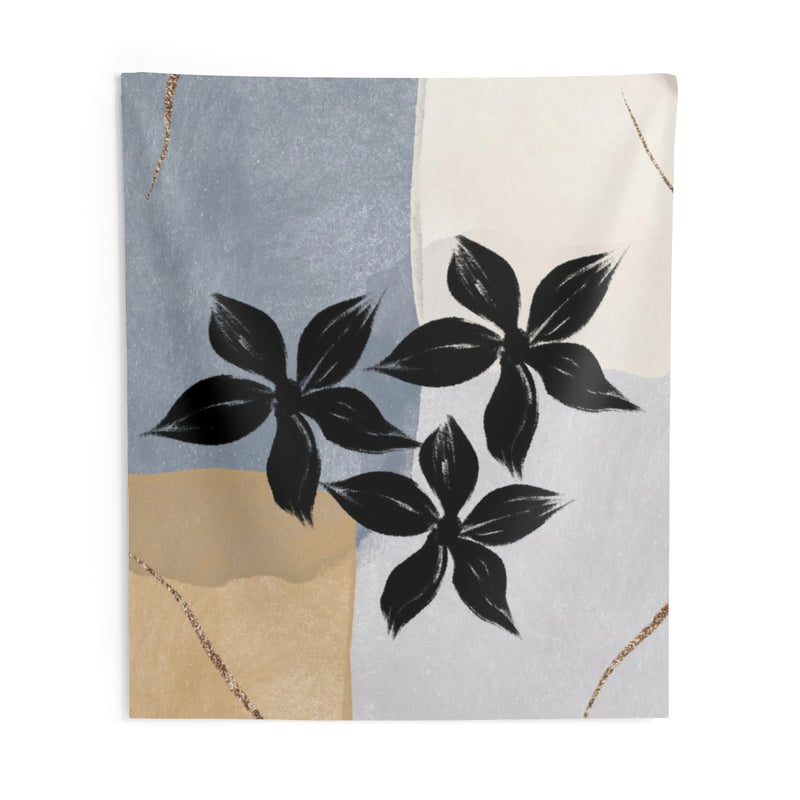 Floral Tapestry | Black Grey Beige Cream