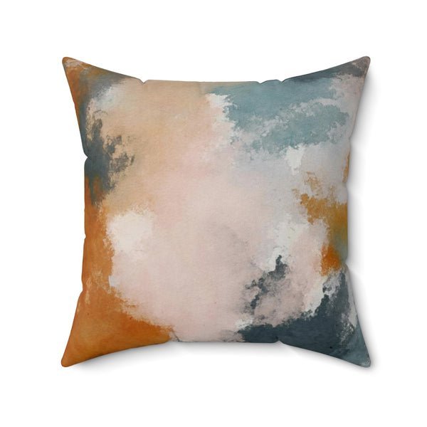 Abstract Pillow Cover | Beige Navy Blue Rust Orange
