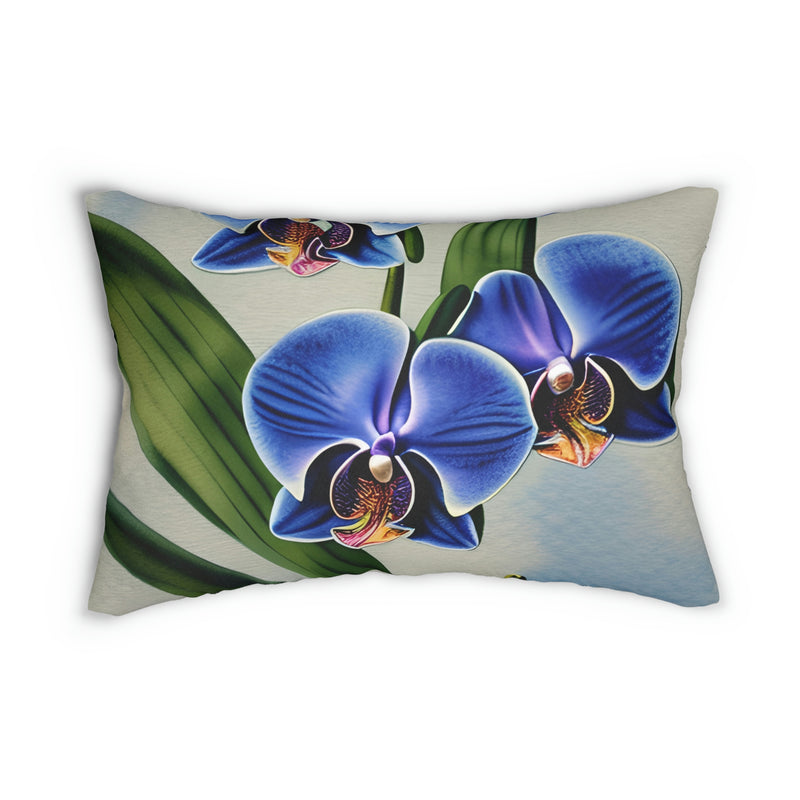 Tropical Lumbar Pillow | Blue Orchid