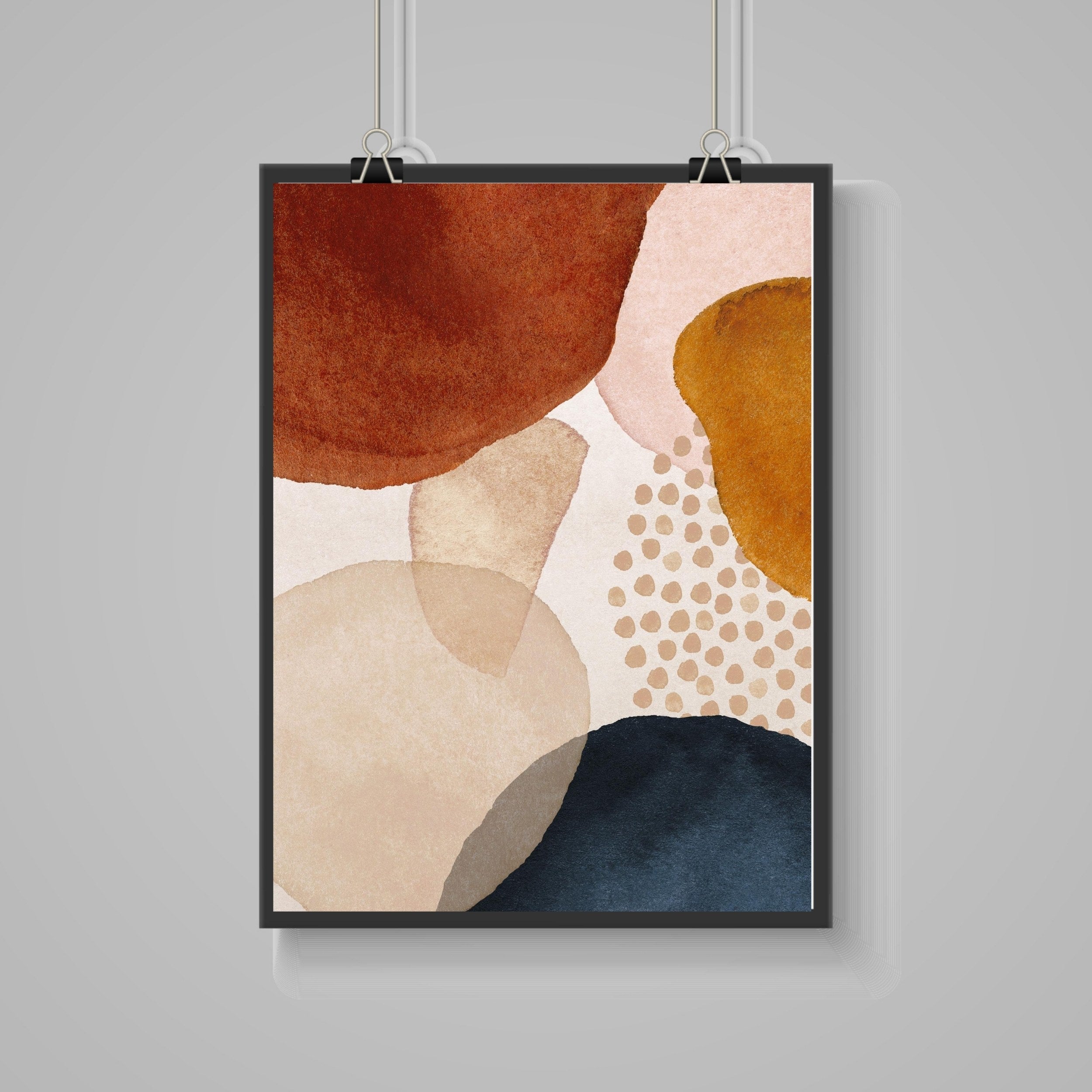 Abstract Art Poster | Navy Rust