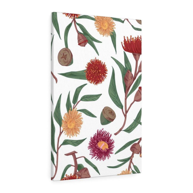FLORAL CANVAS ART | White Red Green
