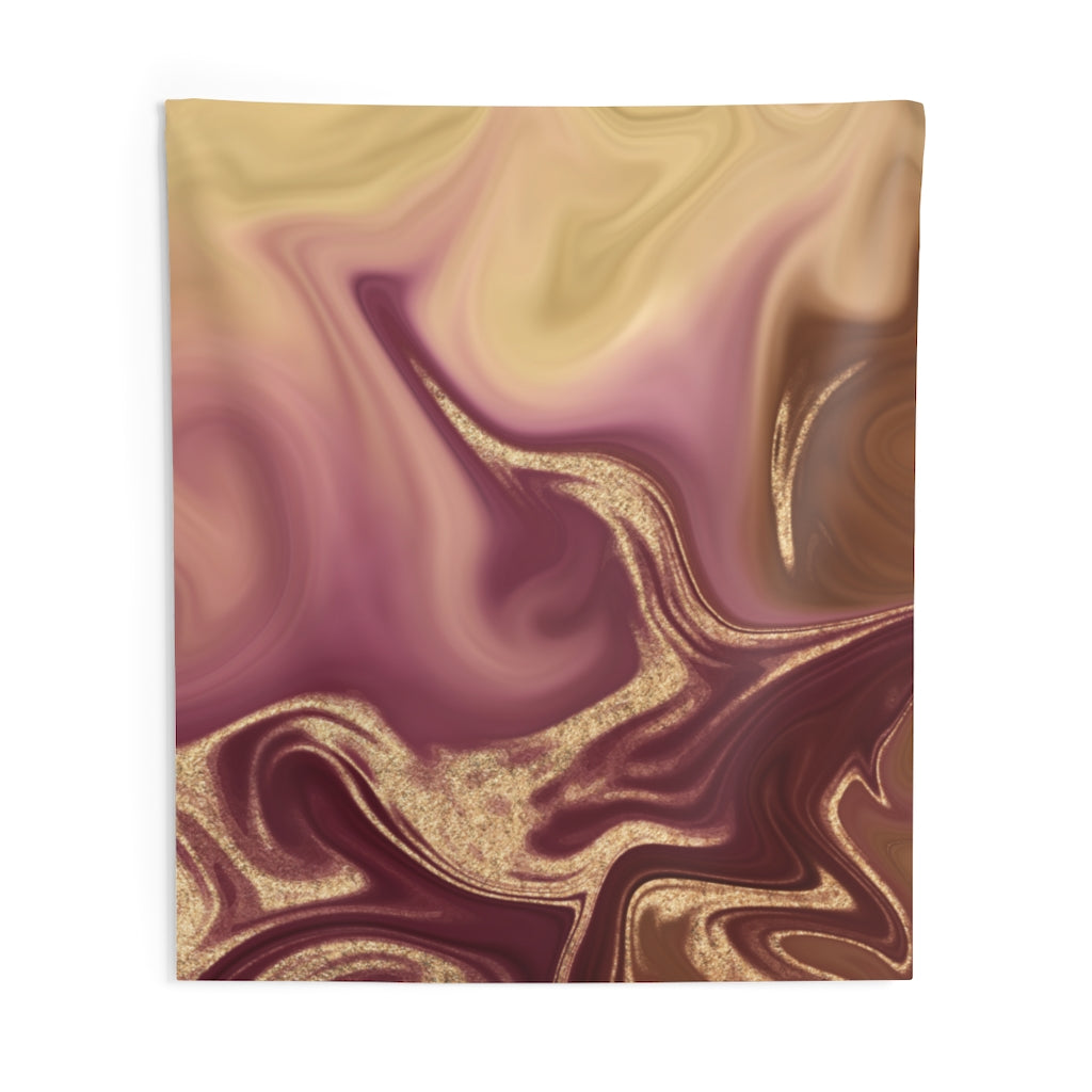 Abstract Tapestry | Wine Red Gold