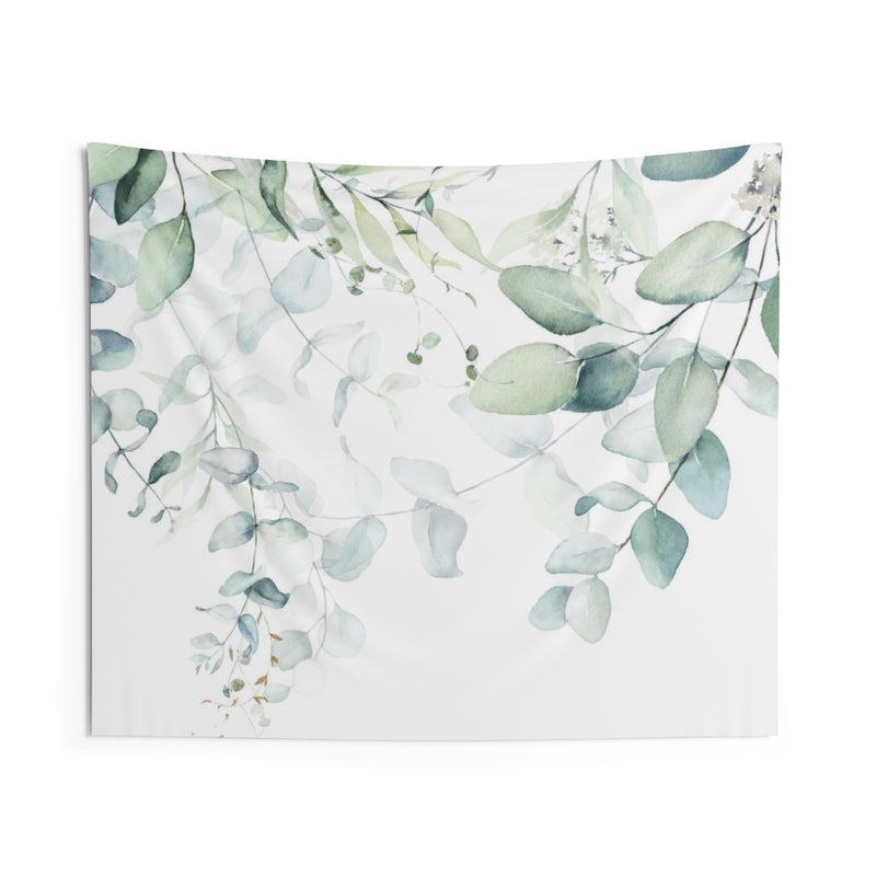 Floral Tapestry | White Green Eucalyptus Leaves