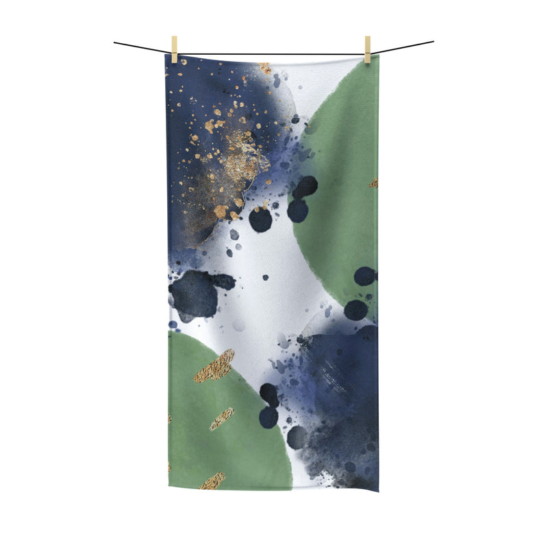 Abstract Boho Bath Towel | Navy Blue, Green