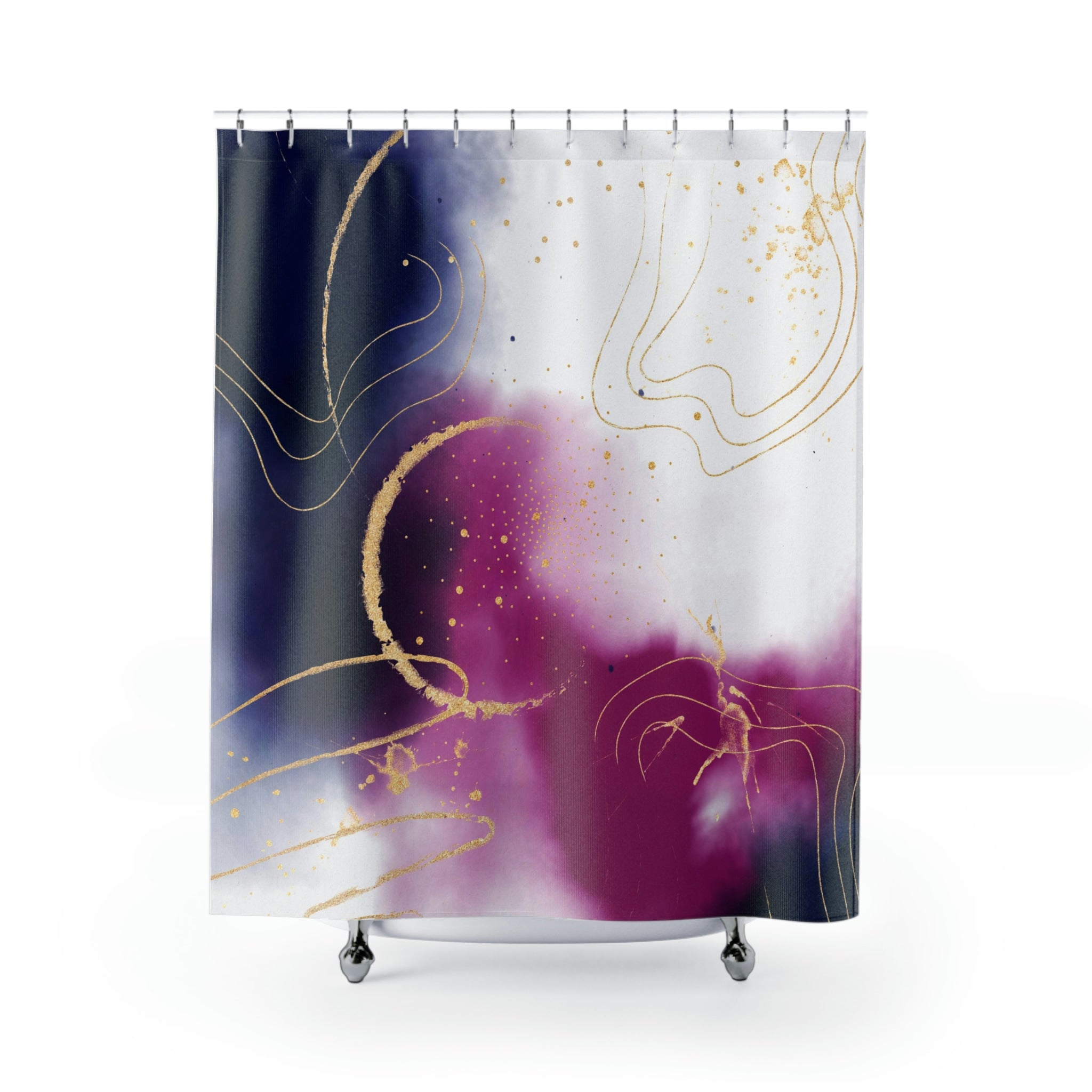 modern boho fabric shower curtain