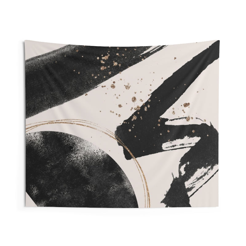 Abstract Tapestry | Beige Black Gold