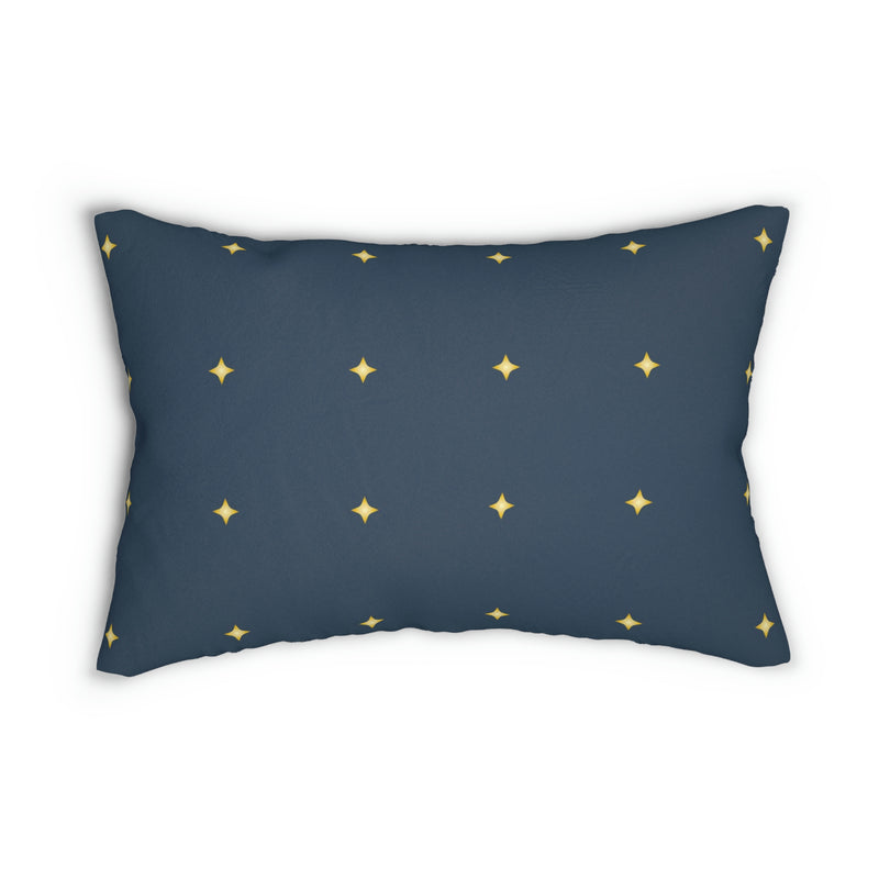 Mid Century Lumbar Pillow | Navy Beige Stars