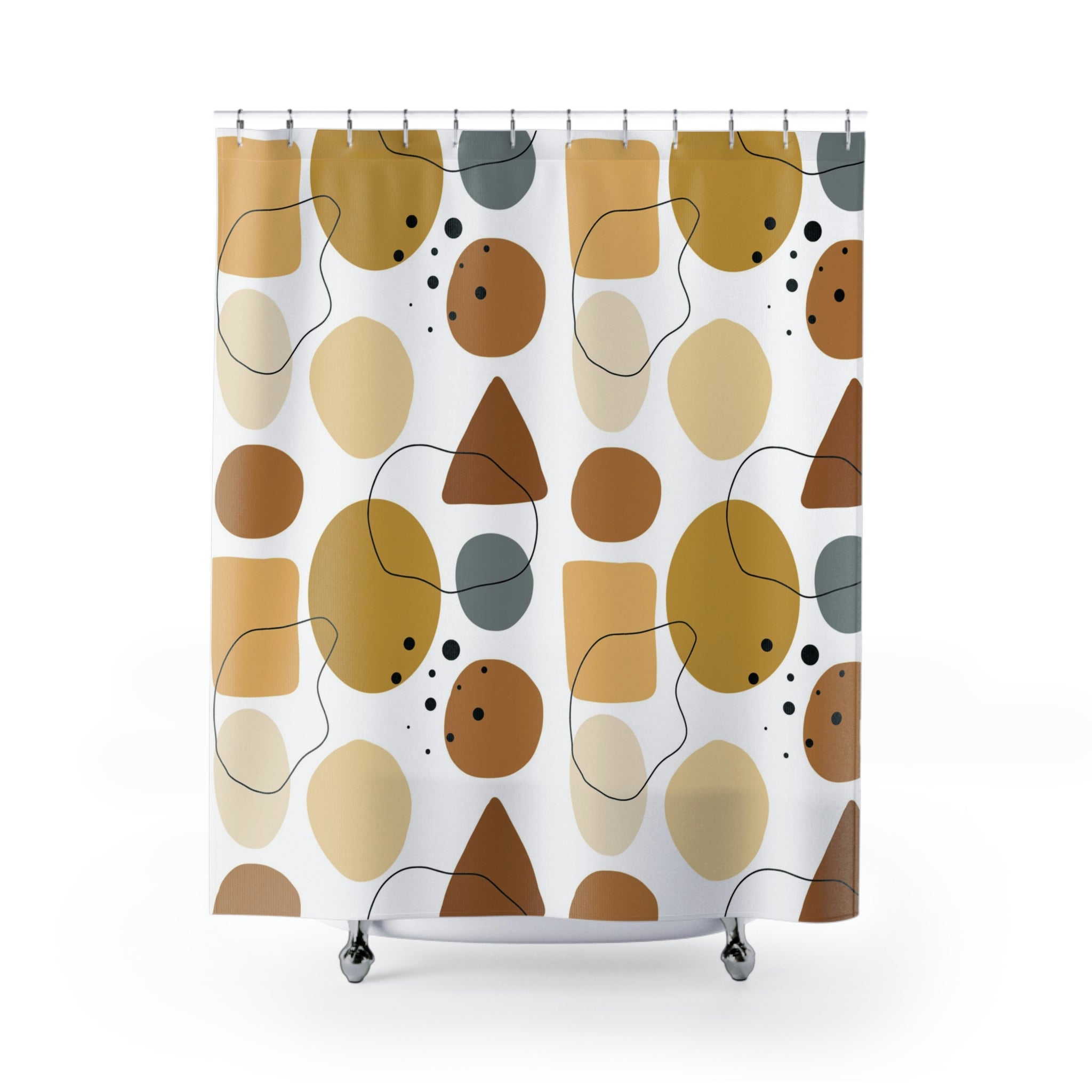 modern boho fabric shower curtain