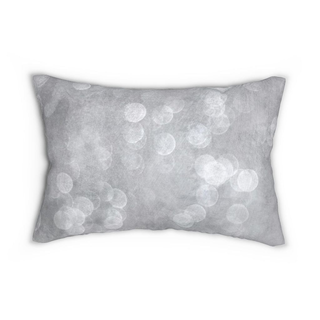 Abstract Boho Lumbar Pillow | Silver Grey