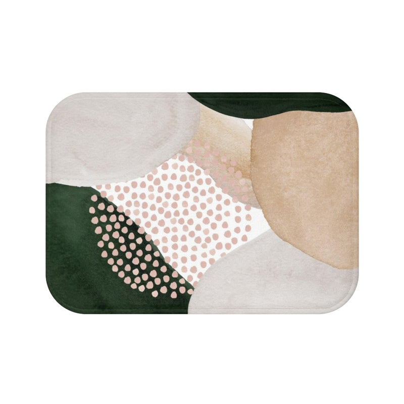 Abstract Boho Bath Mat | Beige Cream Green