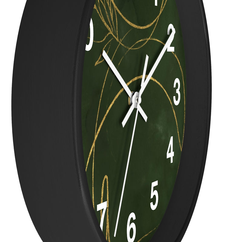 Abstract 10" Wood Wall Clock | Green Beige