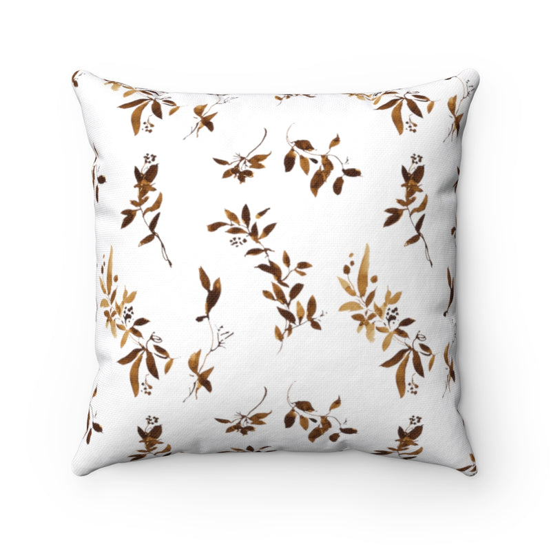 Floral Boho Pillow Cover |  Brown Beige White