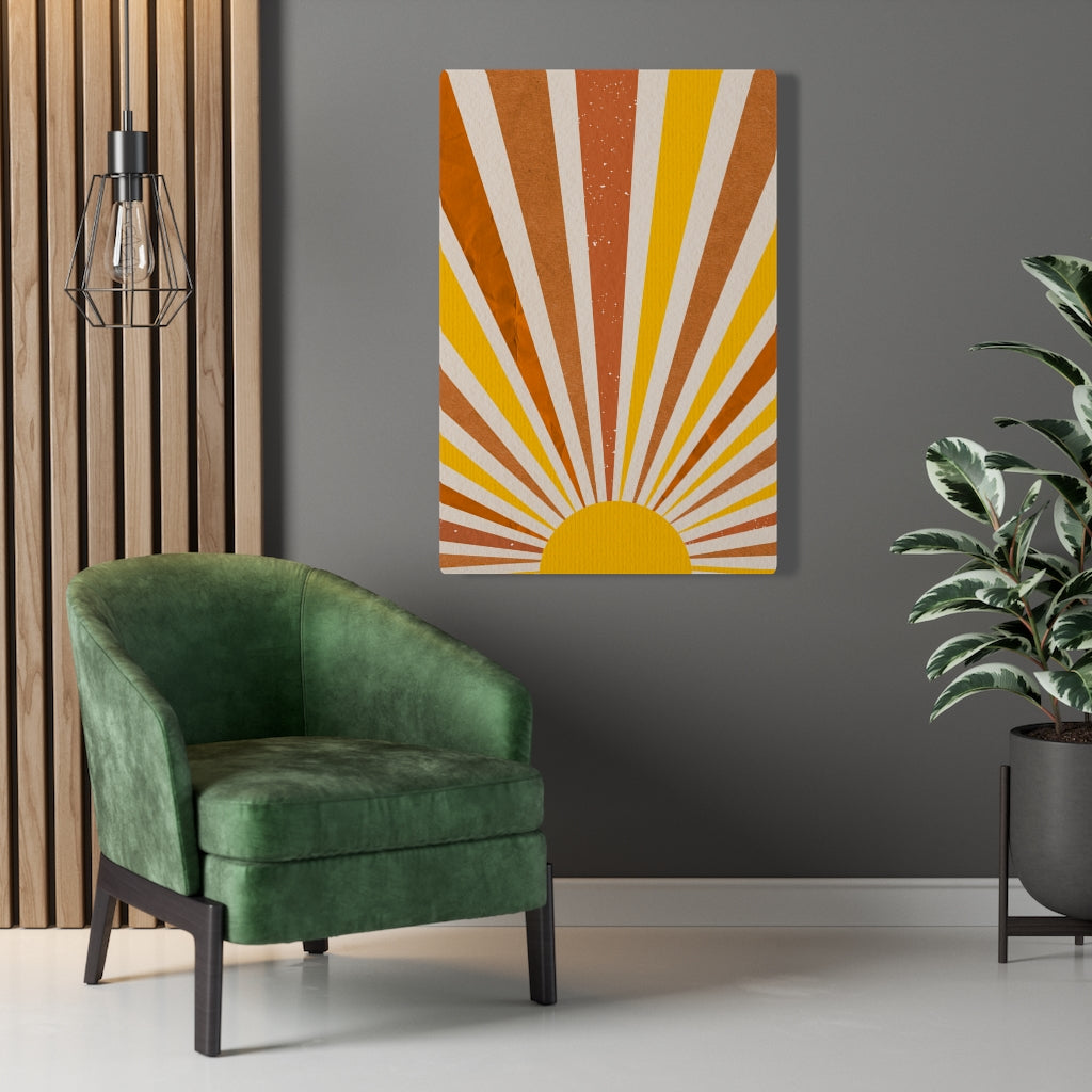 RETRO CANVAS ART | Orange Red Yellow Rising Sun