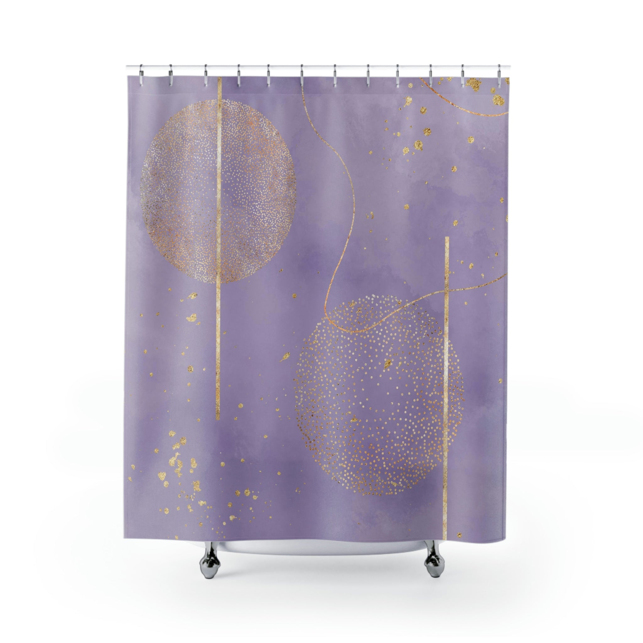 modern boho fabric shower curtain