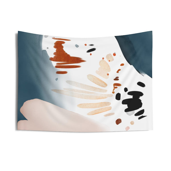 Abstract Tapestry | White Blush Pink Navy Blue Red