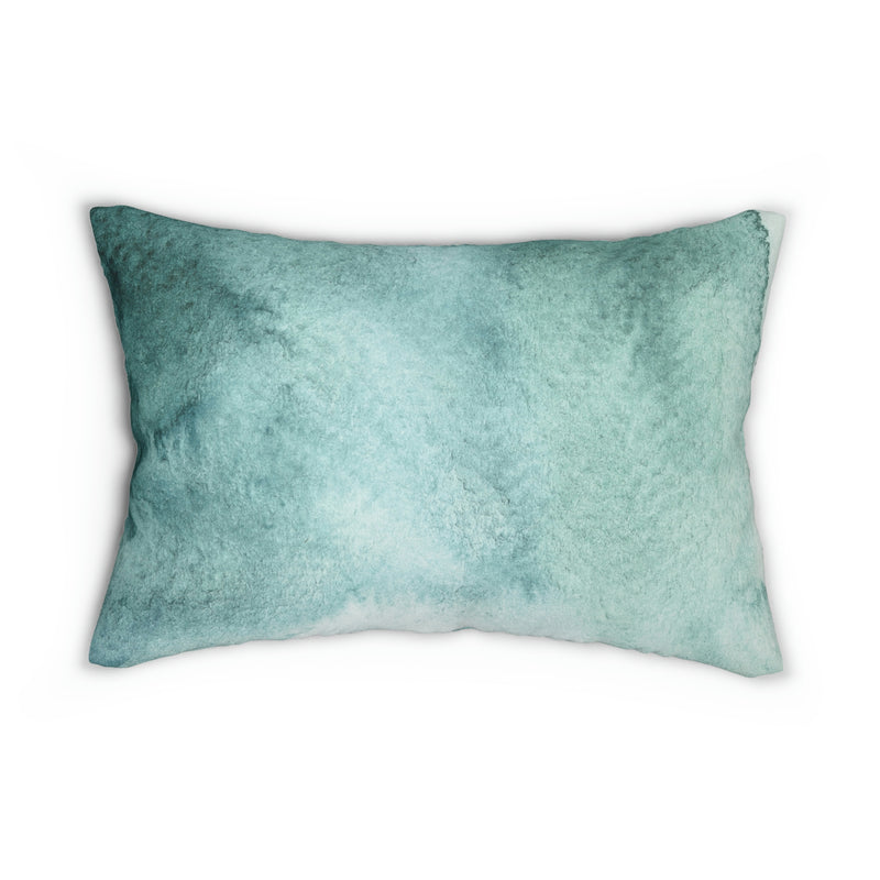 Abstract Lumbar Pillow | Earthy Teal Green Ombre