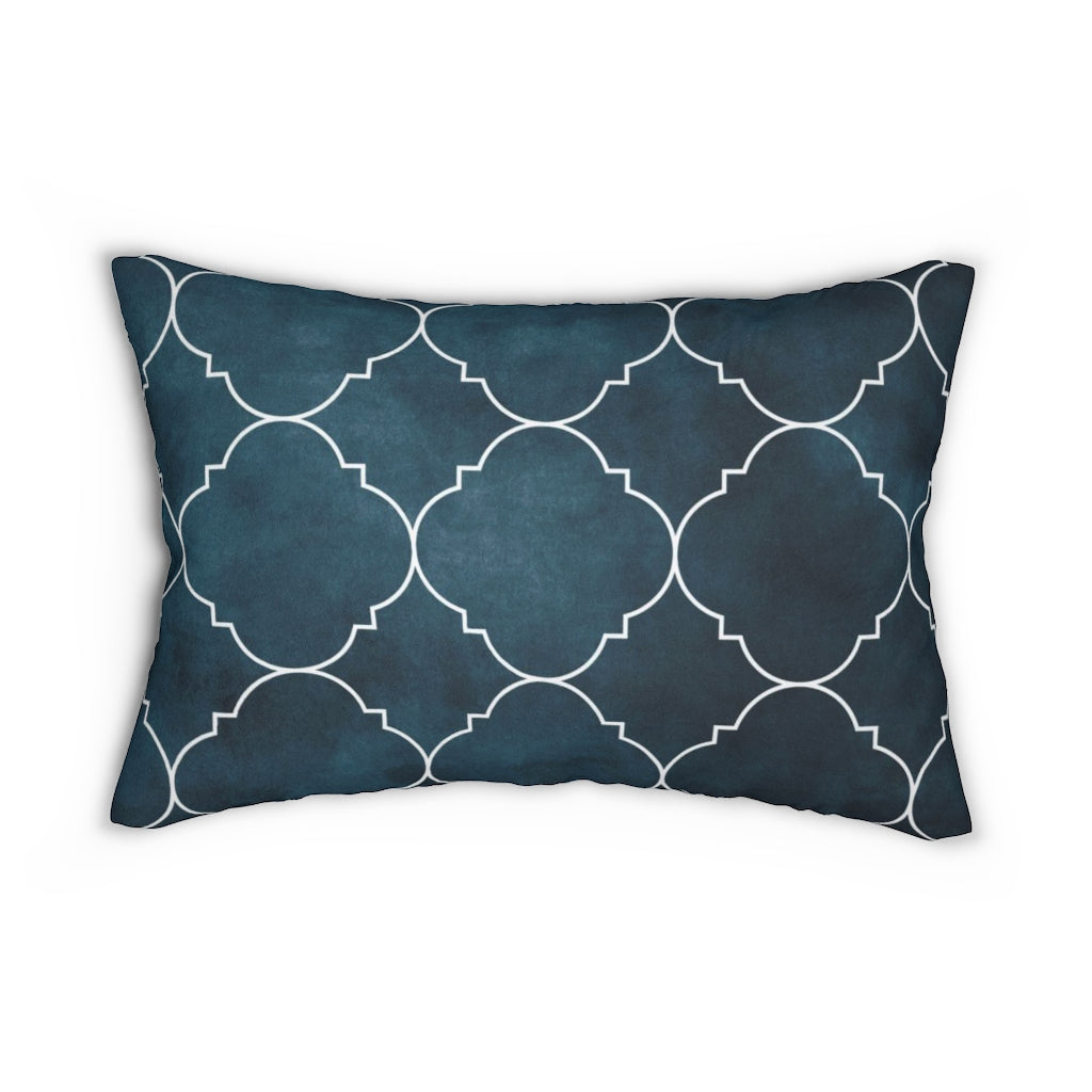 Art Deco Lumbar Pillow | Navy Blue