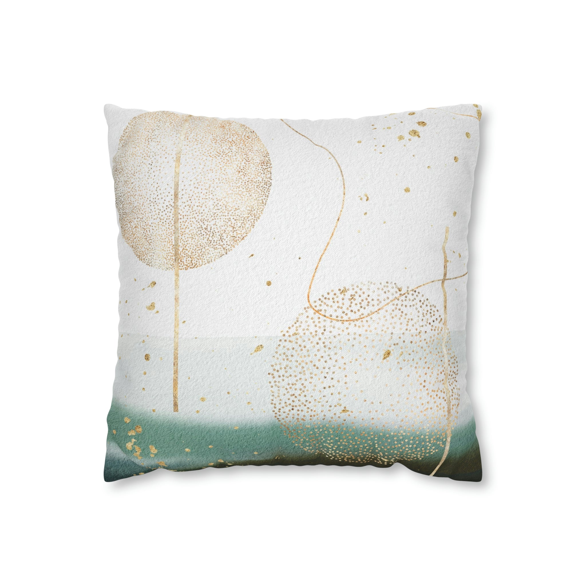 Abstract Boho Pillow Cover | Green Ombre Beige