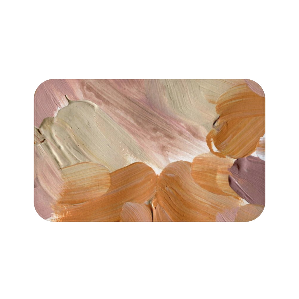 Abstract Bath Mat | Beige Rose Pink