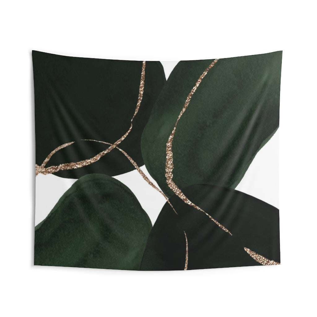 Abstract Tapestry | Green White Gold