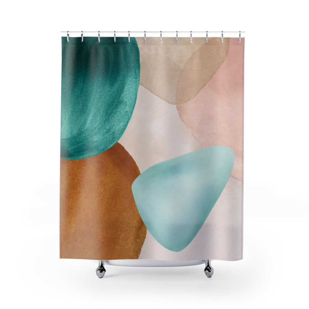 modern boho fabric shower curtain