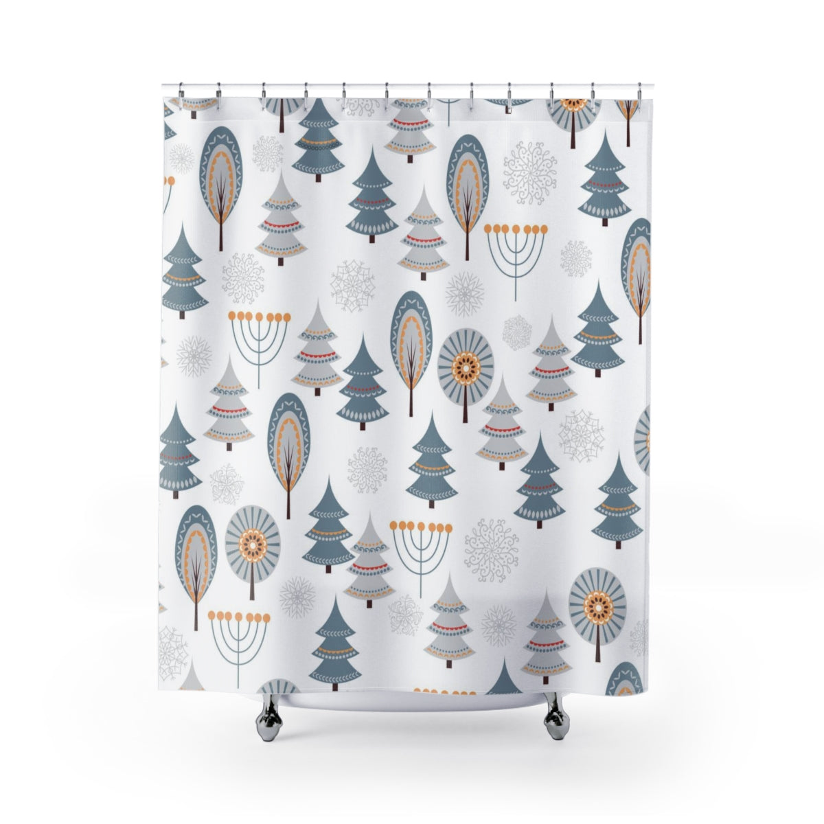 modern boho fabric shower curtain