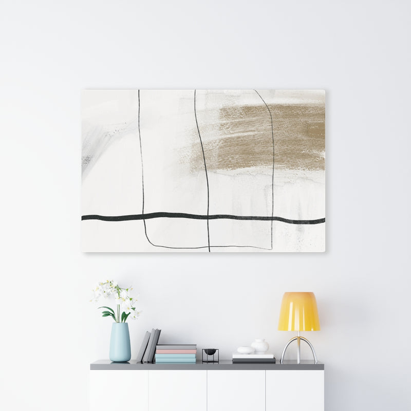 ABSTRACT WALL CANVAS ART | Brown Beige Black