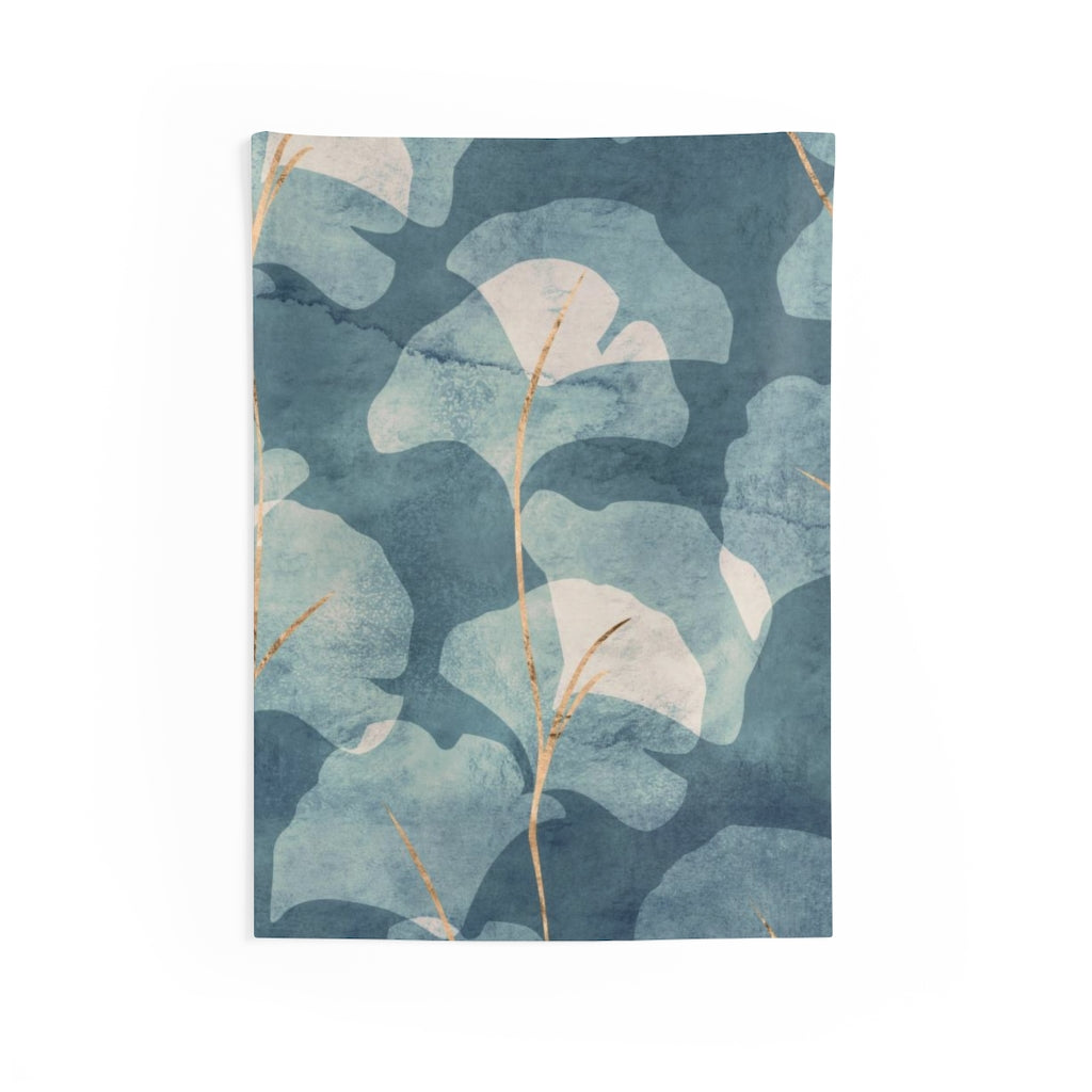 Floral Tapestry | Blue Beige Gold