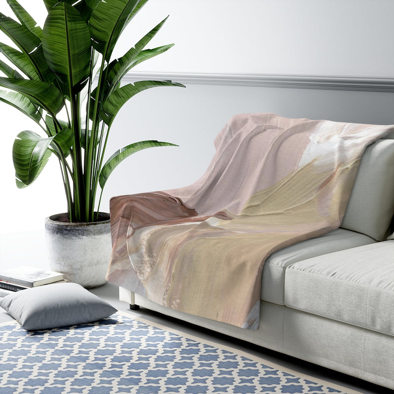 Acrylic Comfy Blanket | Brown Beige Pink
