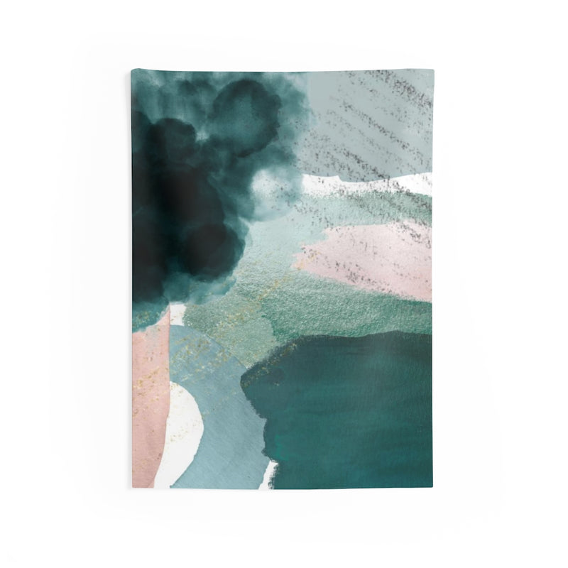 Abstract Tapestry | Green Blush Pink White
