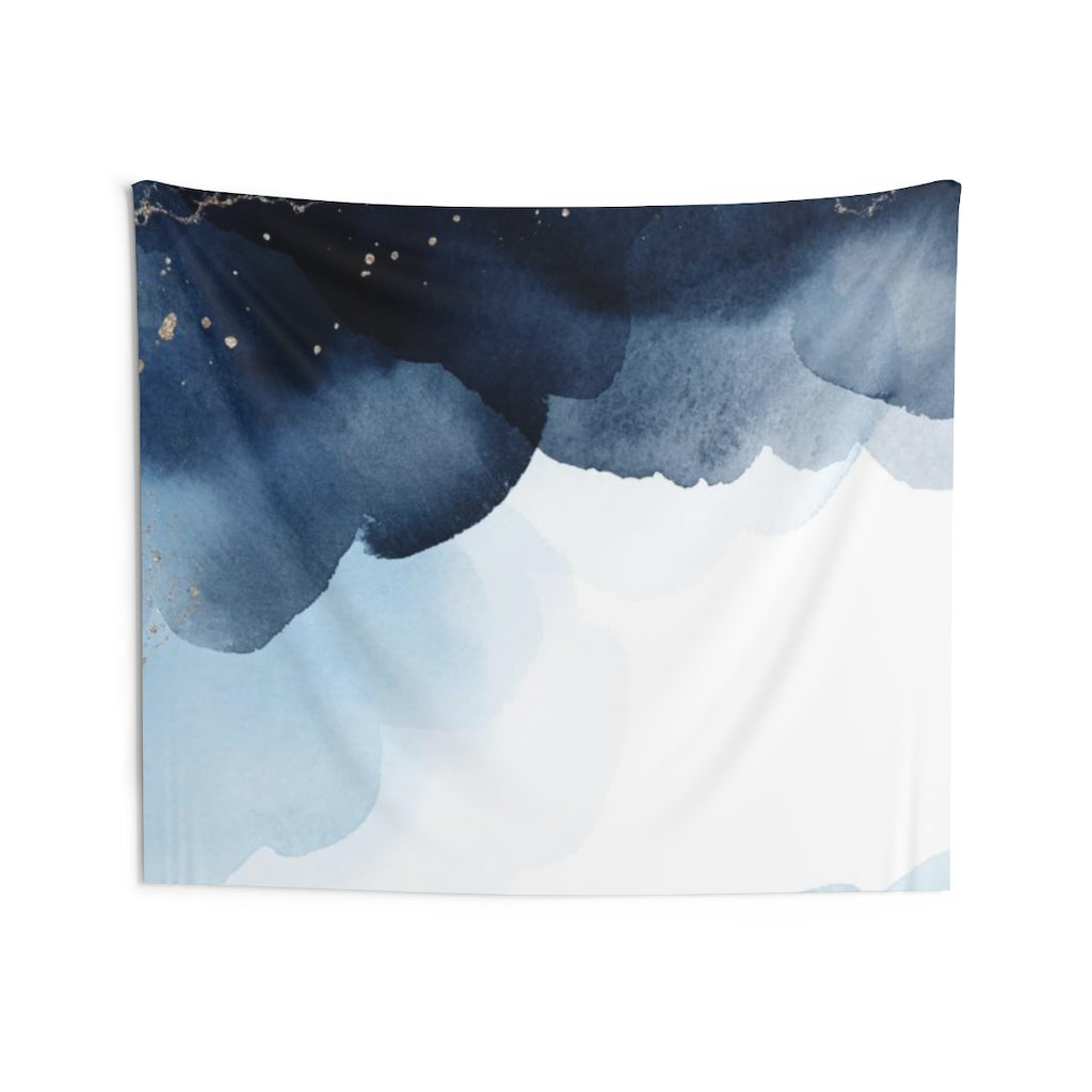 Abstract Tapestry | Indigo Blue White