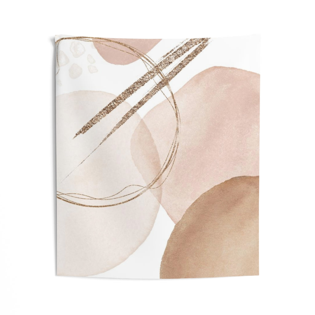 Abstract Tapestry | Blush Pink White Gold Beige