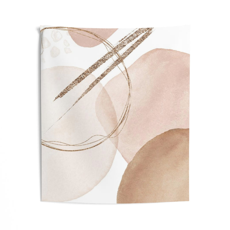 Abstract Tapestry | Blush Pink White Gold Beige