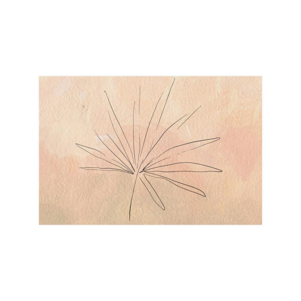 Abstract Terracotta Art Prints | Beige Palm Leaf