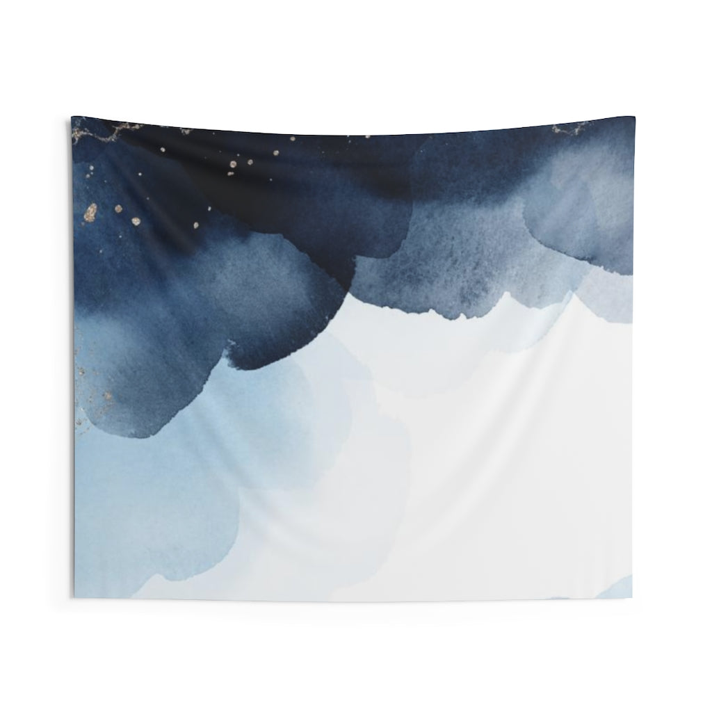 Abstract Tapestry | Indigo Blue White