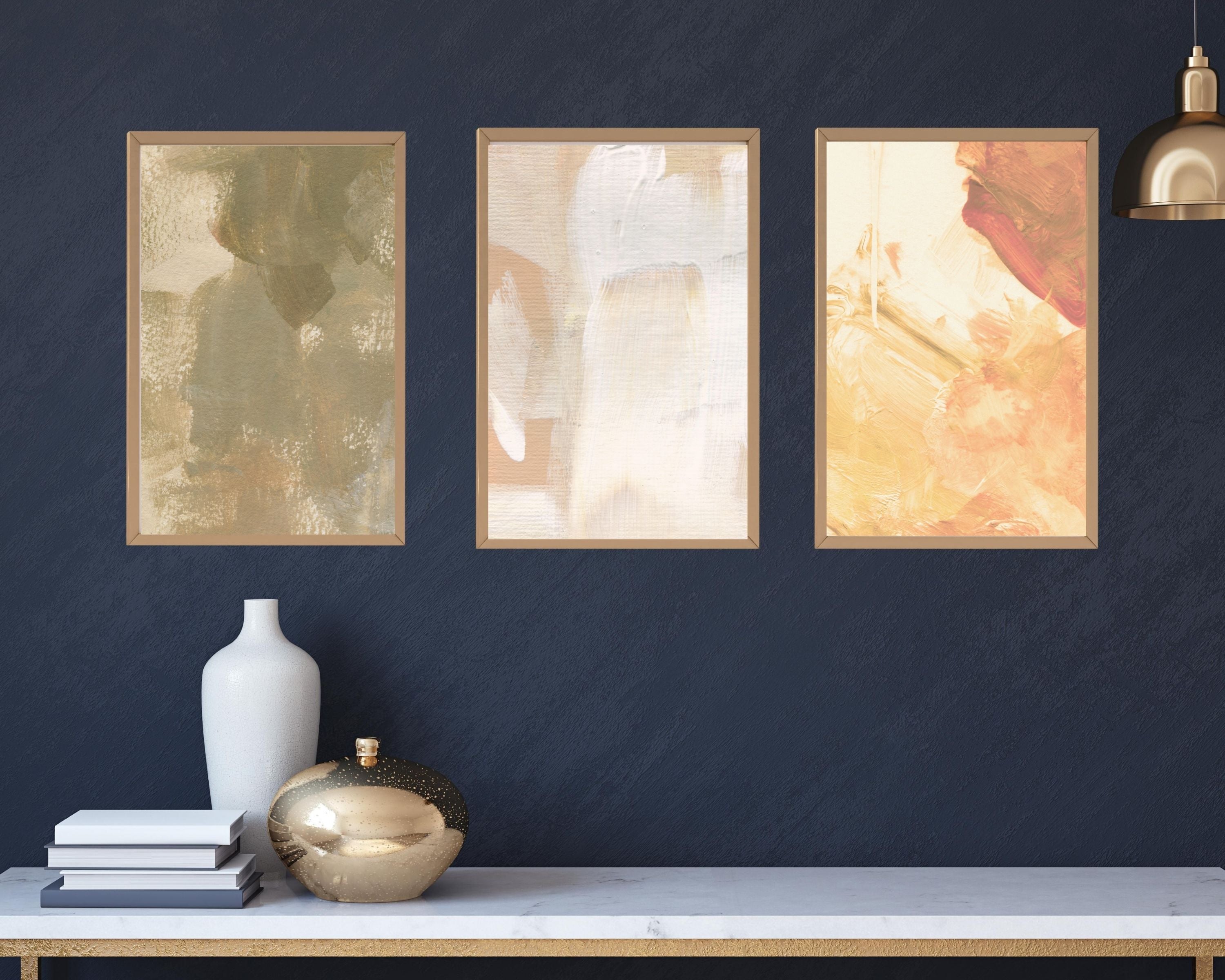 Abstract Terracotta Art Prints | Cream Beige Orange