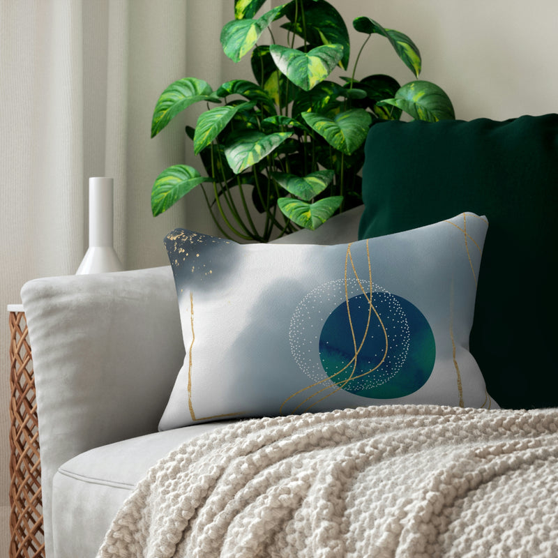 Abstract Lumbar Pillow | Blue Green Ombre
