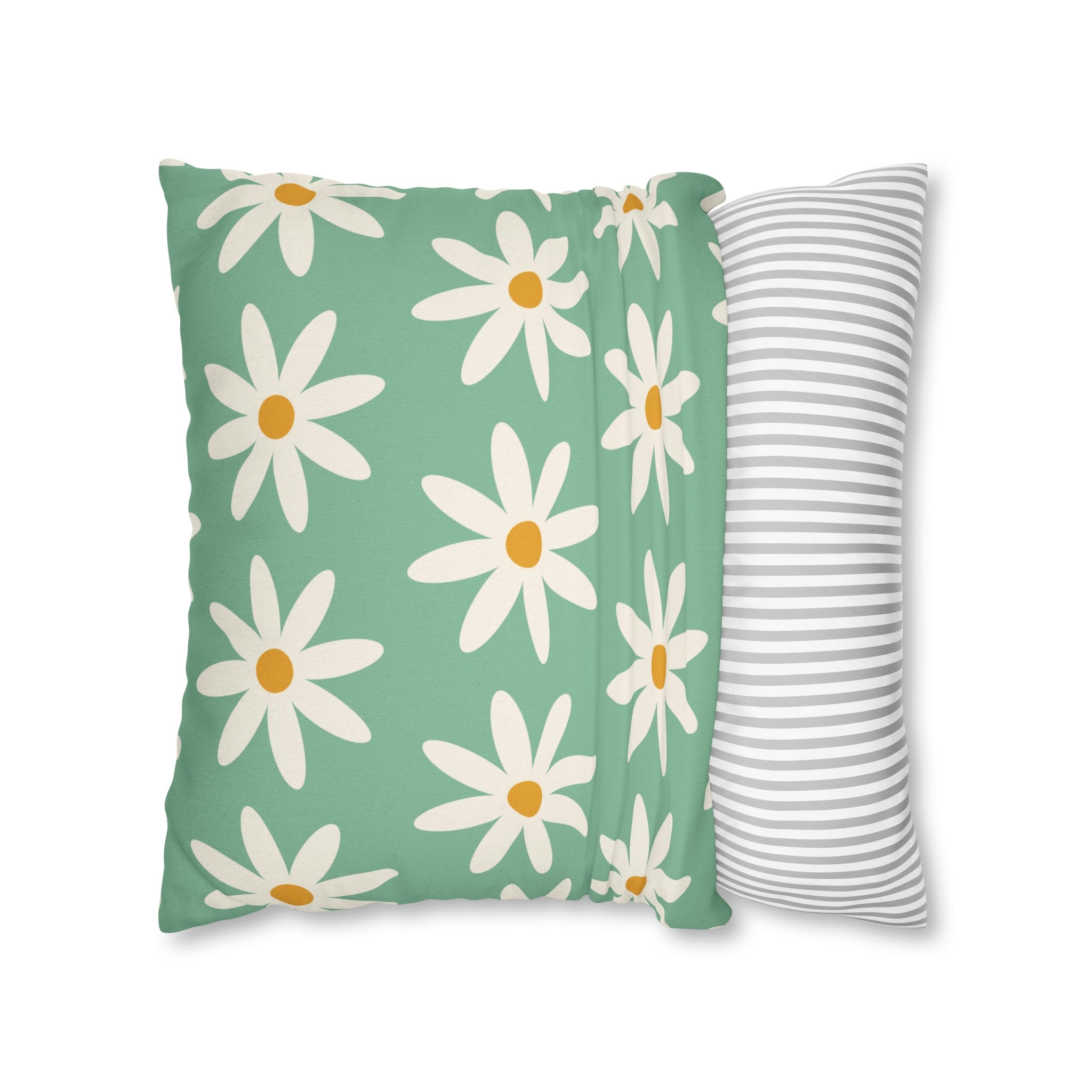 Groovy Pillow Cover | Green White Floral