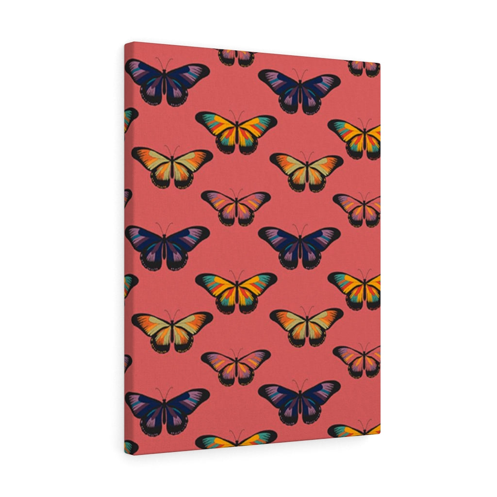 WHIMSICAL WALL CANVAS ART | Pastel Red Butterfly