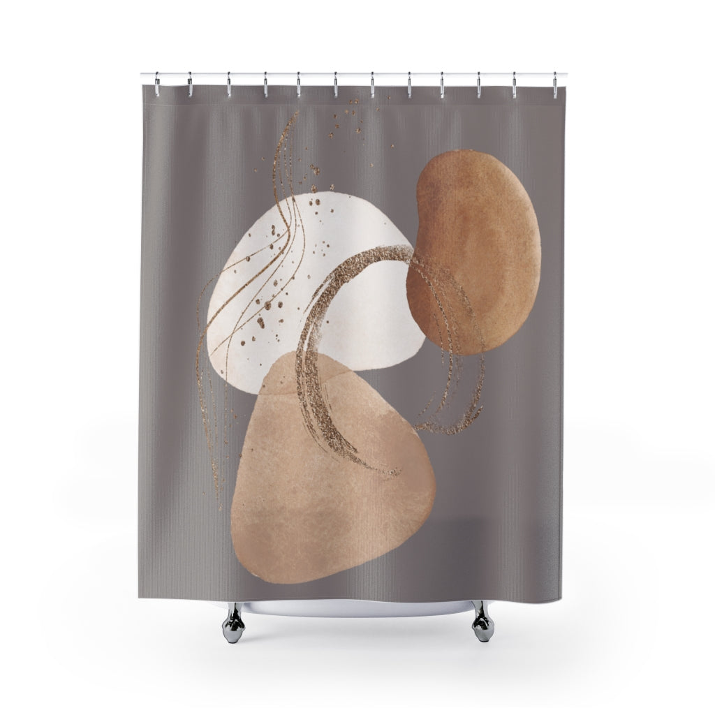 modern boho fabric shower curtain