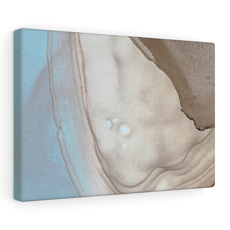 Abstract Canvas Art | White Grey Pastel Blue