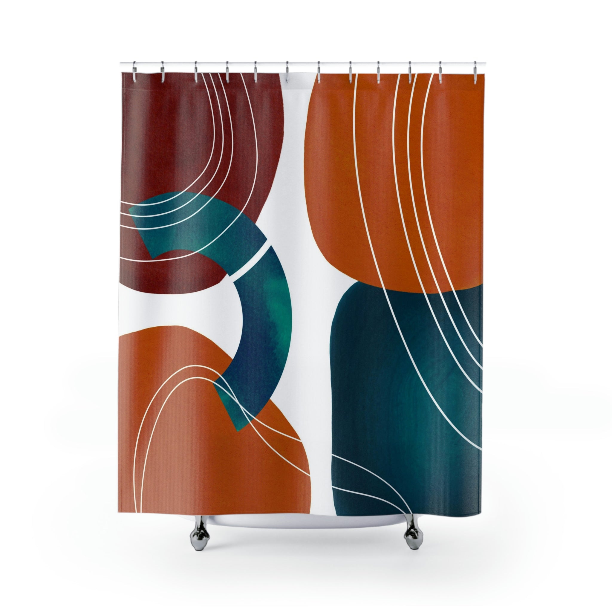 modern boho fabric shower curtain