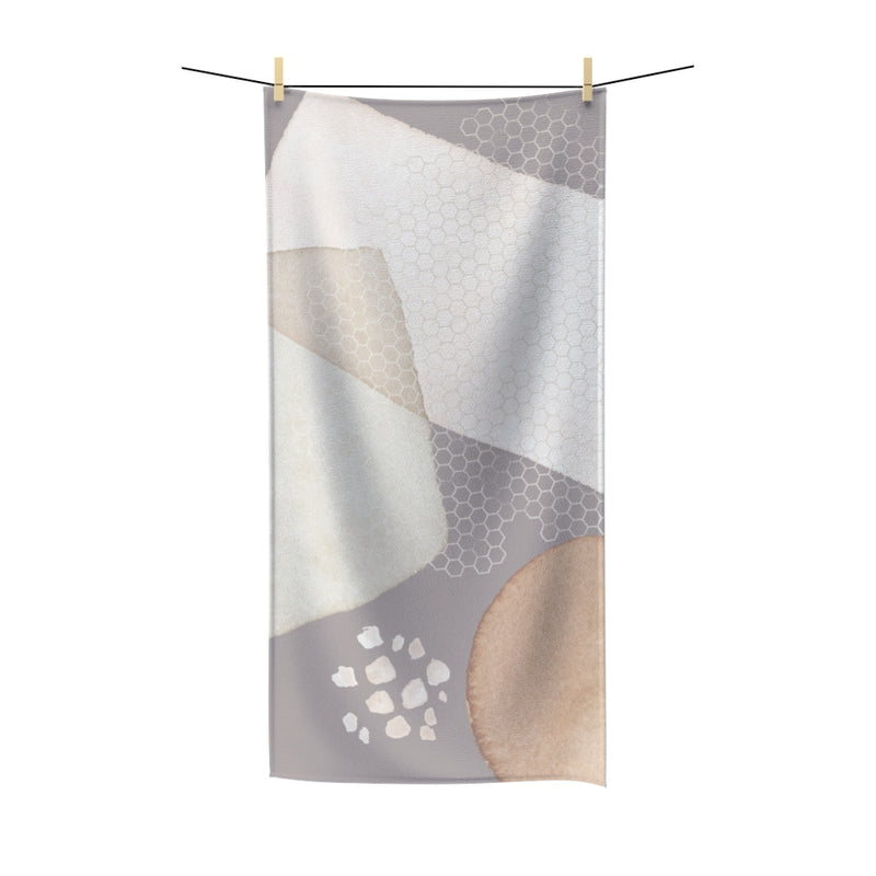 Abstract Bath Towel | Beige Ivory Gray