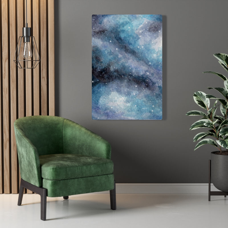 Abstract Canvas Art | Blue Navy Celestial Sky