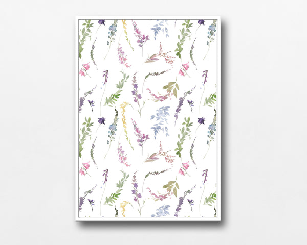 Wild Flower Art Prints | Lavender Purple Dusty Blue Flowers