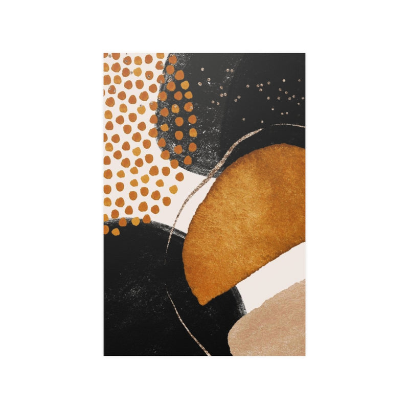 Abstract Boho Art Prints | Burnt Orange Gold Black