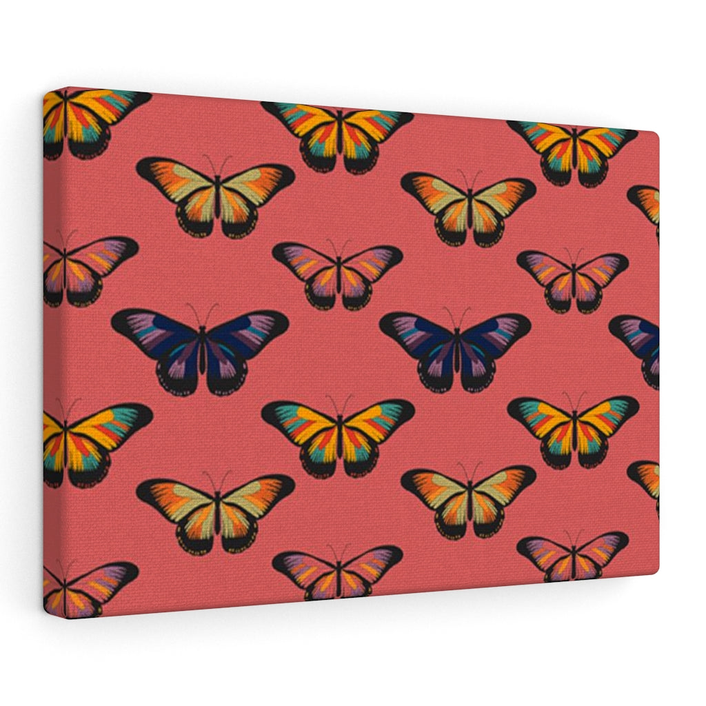 WHIMSICAL WALL CANVAS ART | Pastel Red Butterfly