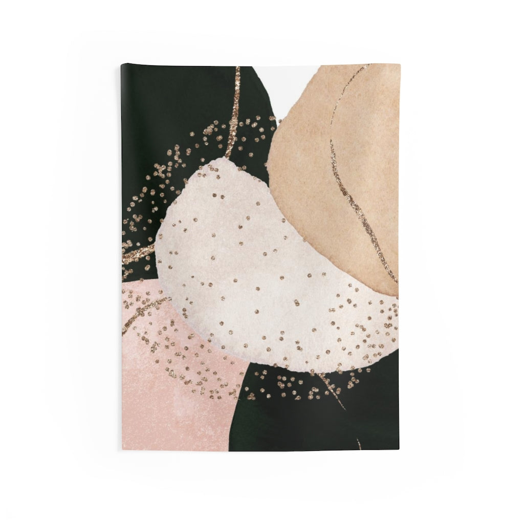 Abstract Tapestry | Beige White Blush Pink White