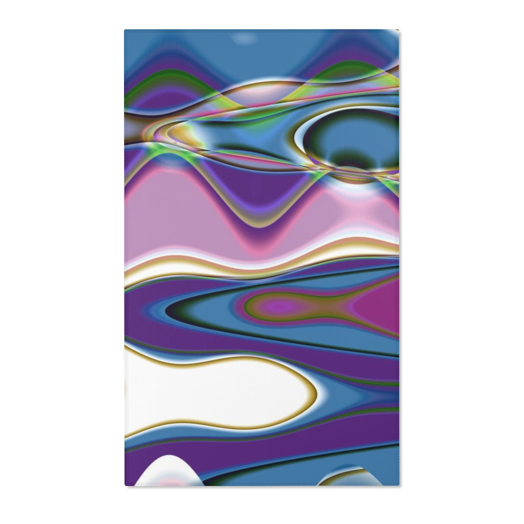 Abstract Area Rug | Blue Purple Green Swerve Lines